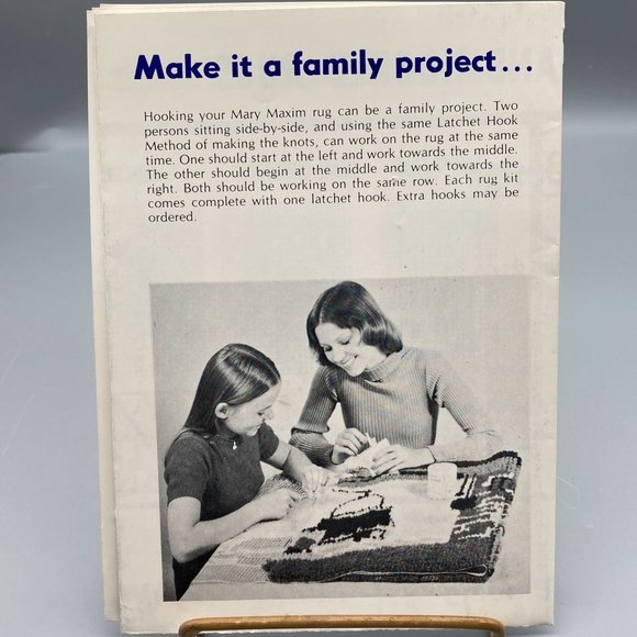 Vintage Mary Maxim Instructions for Hand Hooked Rug Kits, Easy to Follow, 1950s - Picture 2 of 2
